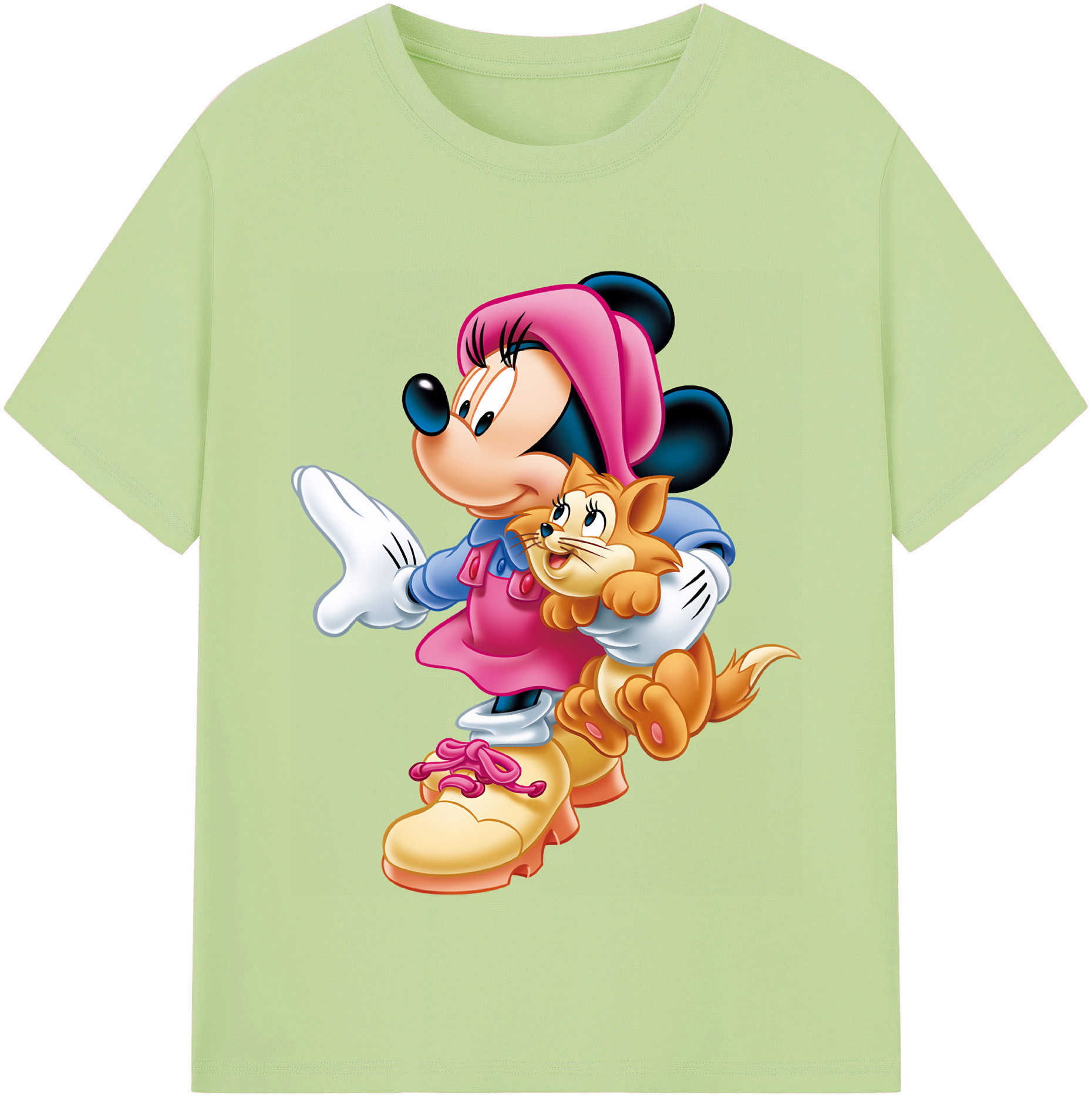 （画像用） ミッキーマウス Mickey Mouse 綿100％半袖Tシャツ（フロントプリント）